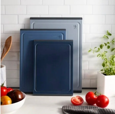 Henckels cutting board 3pc set blue